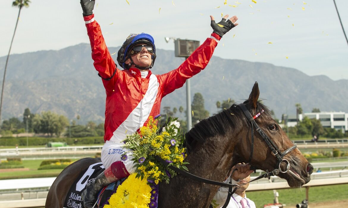 Inspiral winning at the Breeders' Cup world horse racing championships