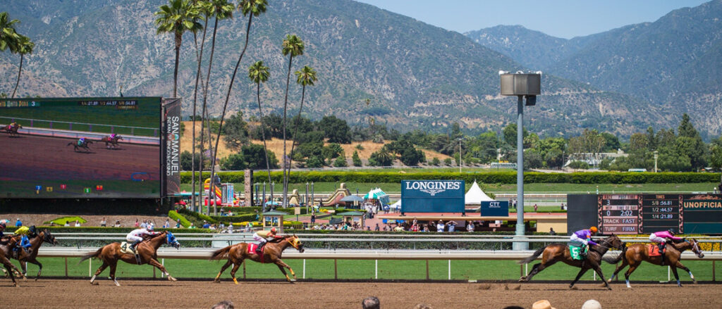 Horse racing at Santa Anita Park