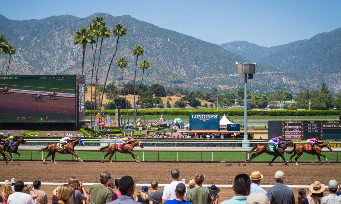 Horse racing at Santa Anita Park