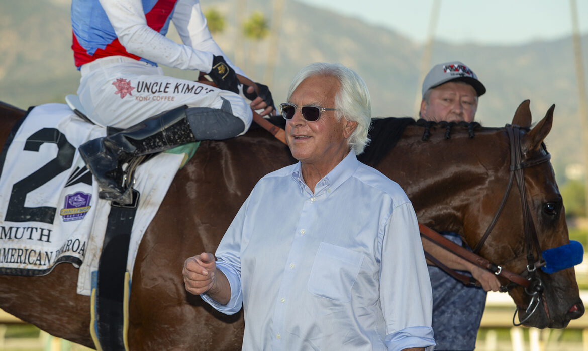 Bob Baffert with Muth in horse racing action