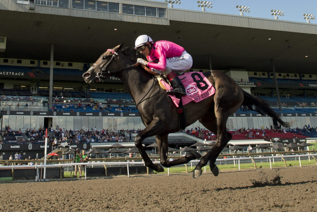 No Time wins the 70th Woodbine Oaks