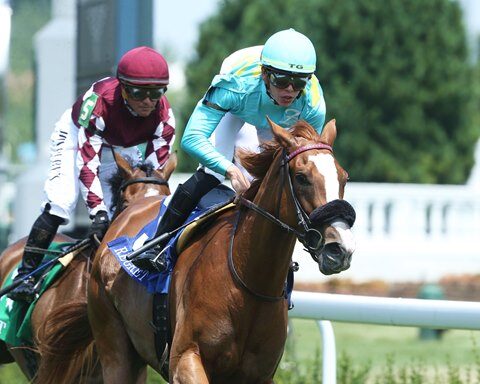 Heredia winning the Yellow Ribbon Stakes